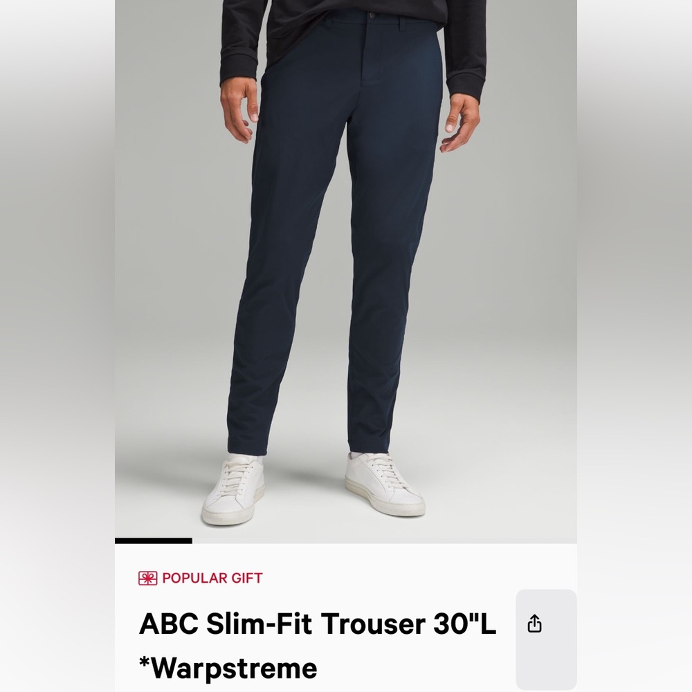 Lululemon ABC slim fit trouser in Navy